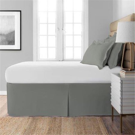 DAPHNES DINNETTE 21 in. Space Maker Extra Long Drop Length Silver Bed Skirt; King Size DA1593606